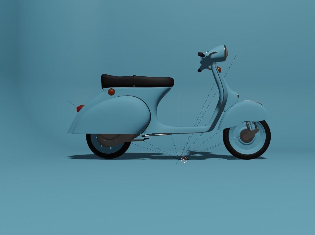 scooter Low-poly 3D model_1