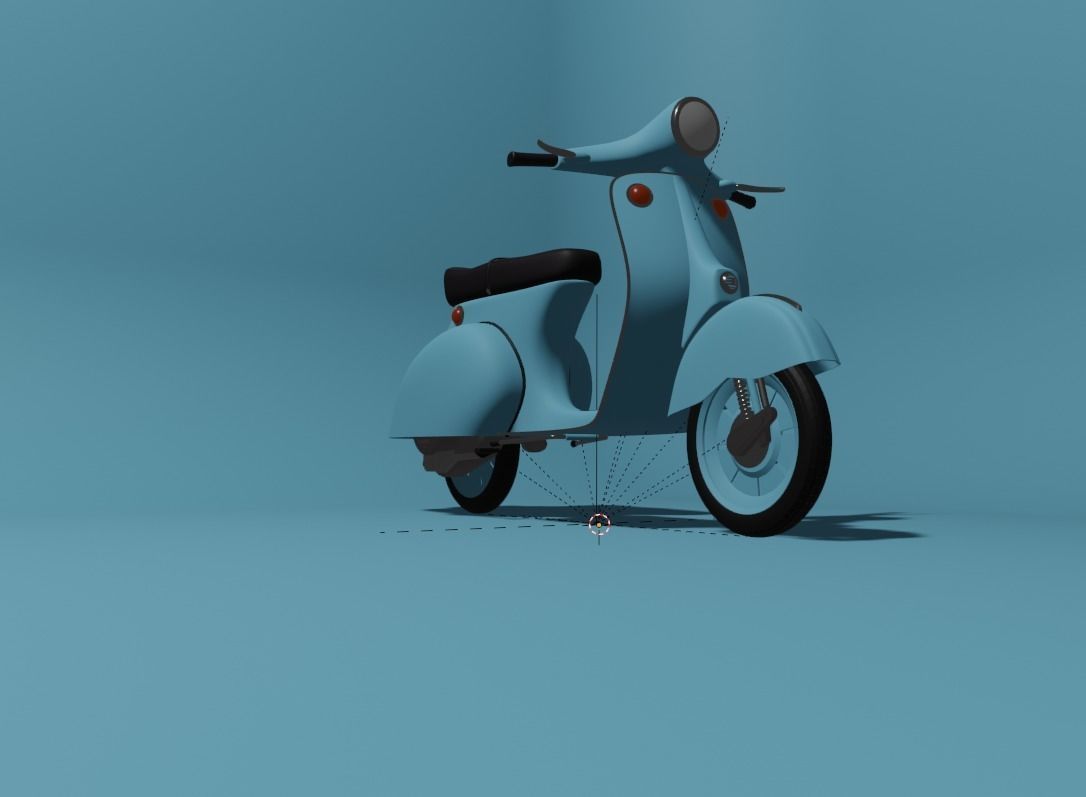 scooter Low-poly 3D model_2