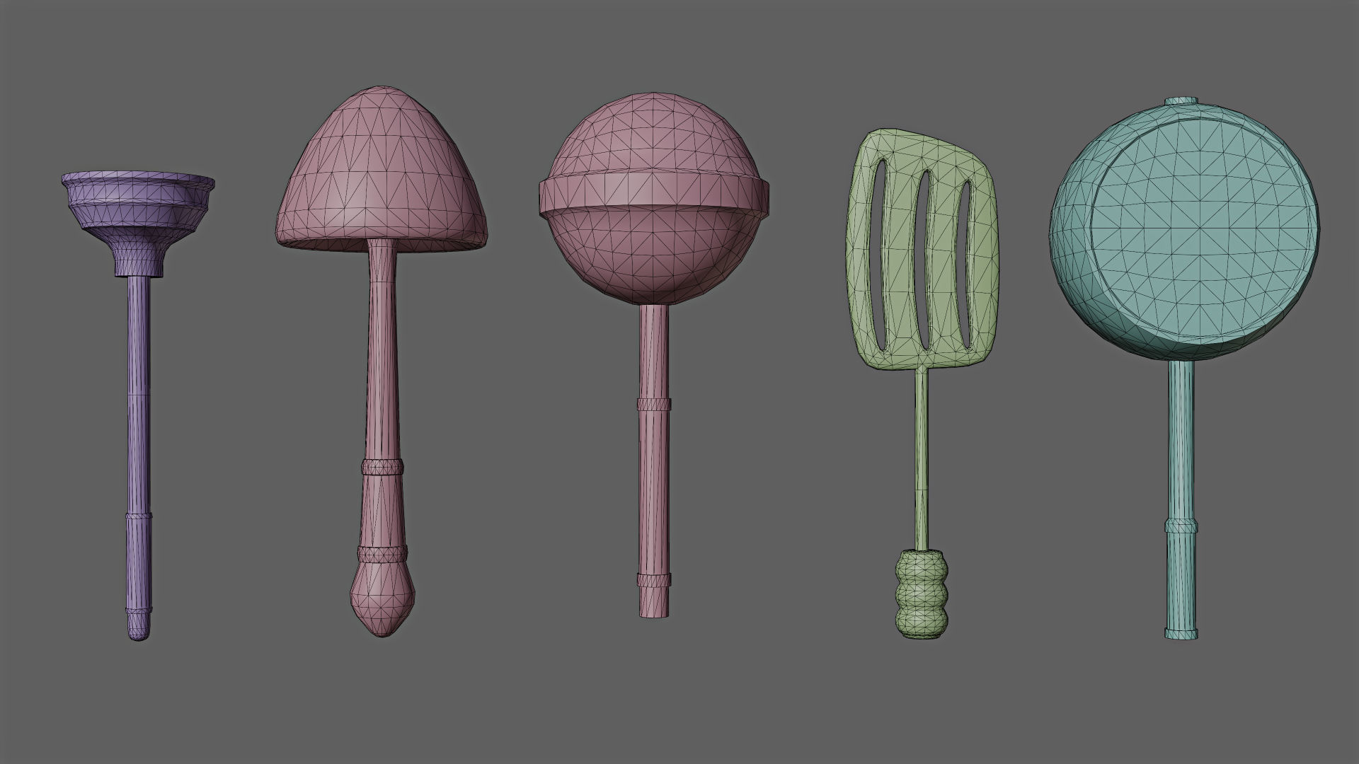 Ridiculous Weapons Pack Game Assets Low-poly 3D model_9