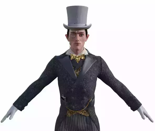 1880s English Man - Rigged 3D model