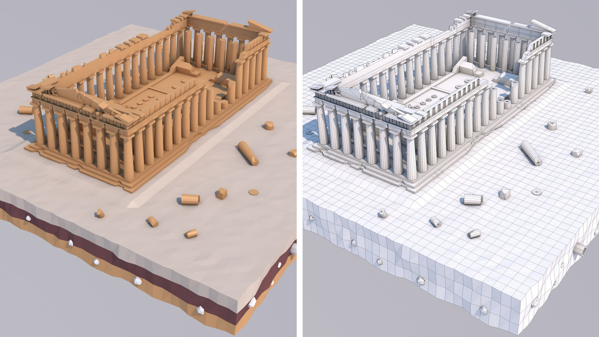 World Landmarks Monument  Mega Pack Collection Low-poly 3D model_25