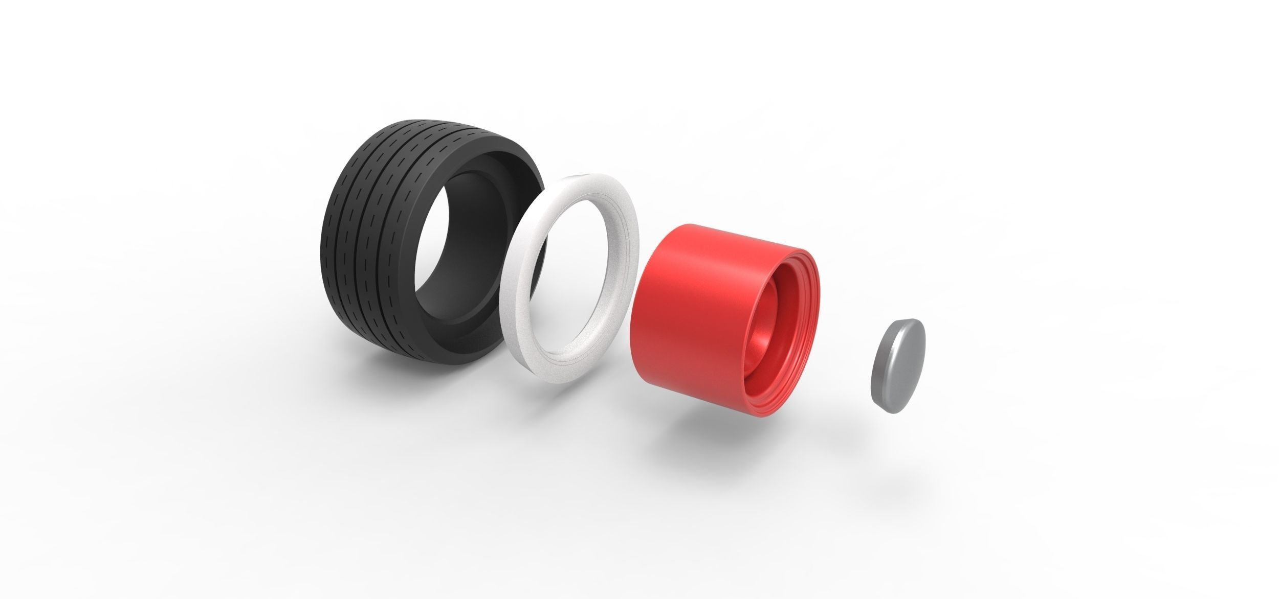 Wide Whitewall Wheel of Hot rod Scale 1 to 25 3D print model_9