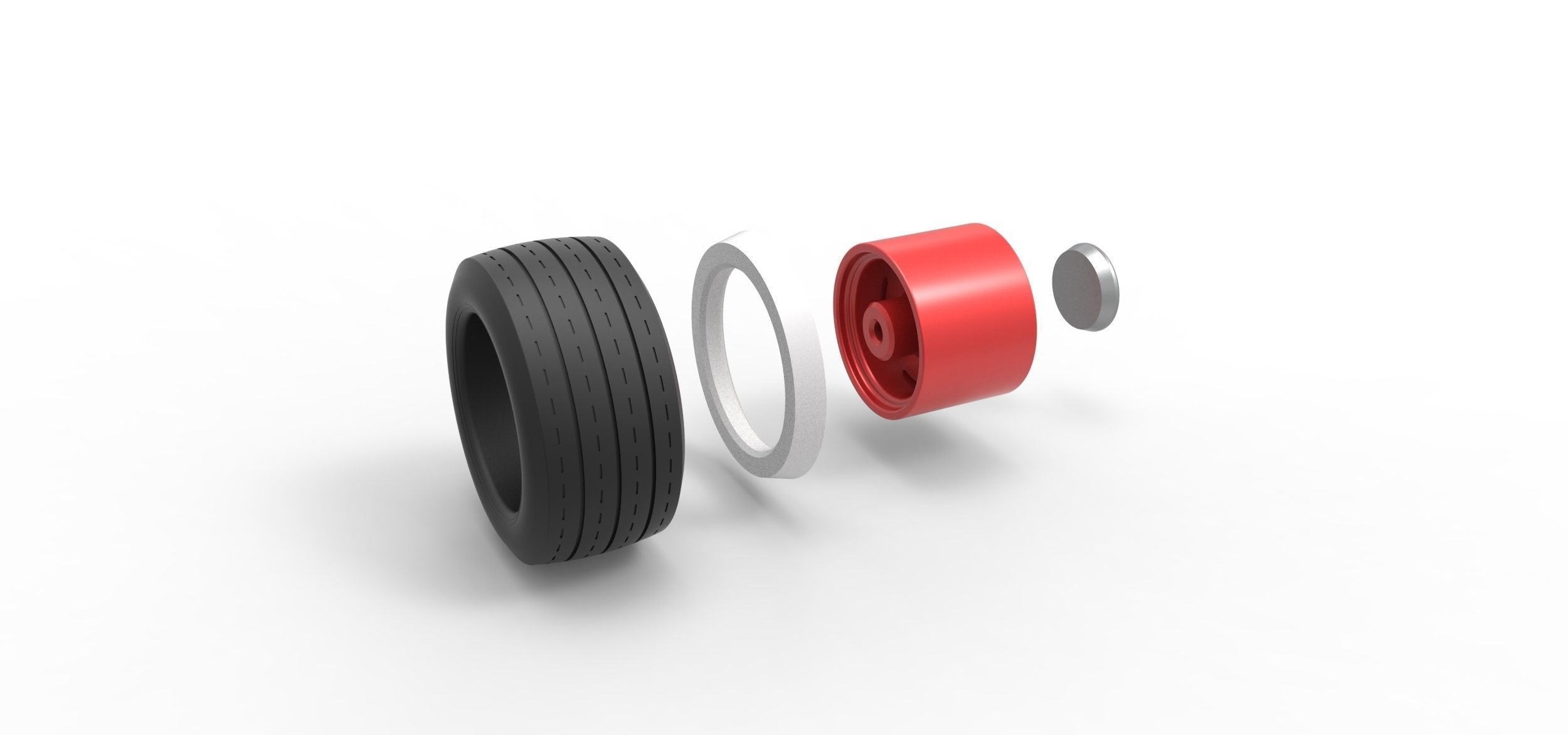 Wide Whitewall Wheel of Hot rod Scale 1 to 25 3D print model_10