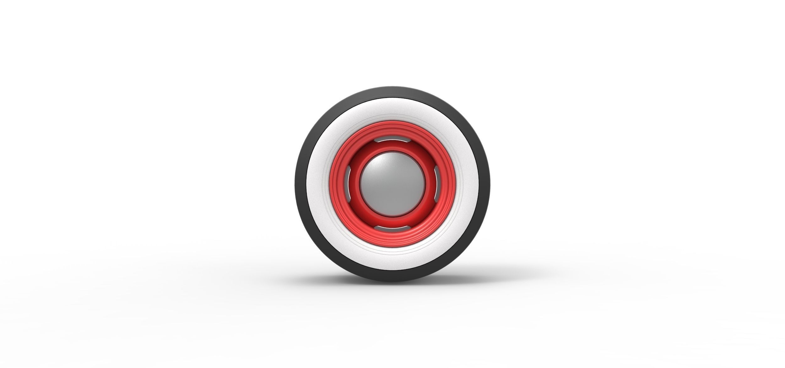 Wide Whitewall Wheel of Hot rod Scale 1 to 25 3D print model_4