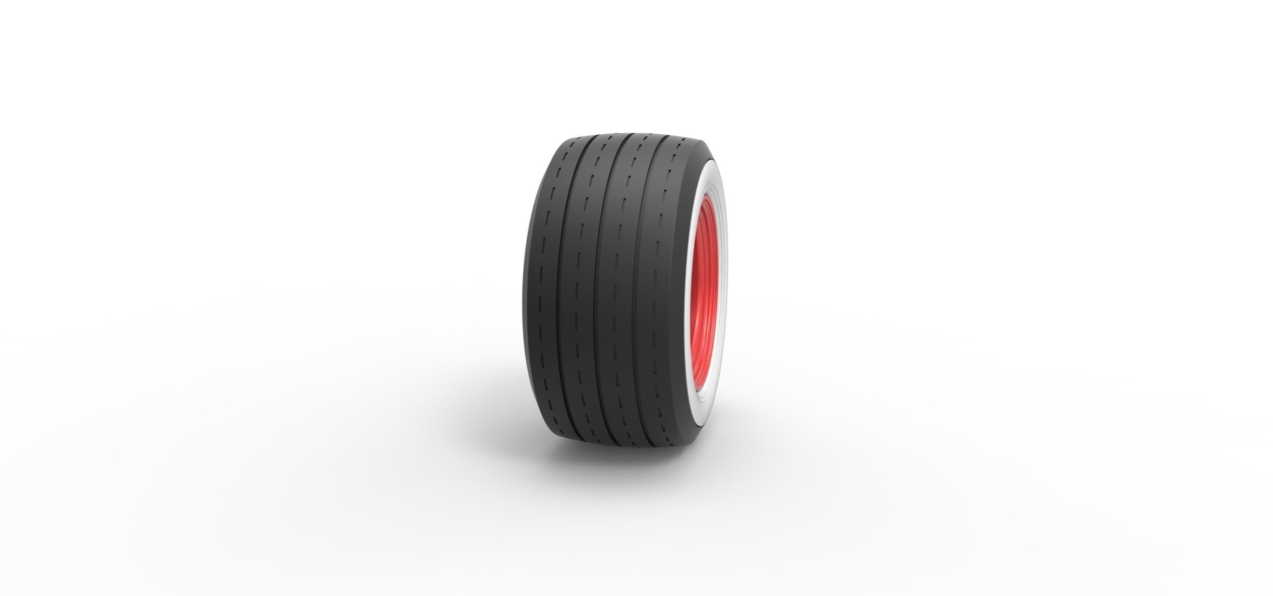Wide Whitewall Wheel of Hot rod Scale 1 to 25 3D print model_2