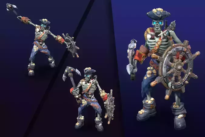 Stylized Skeleton Drowned Pirate