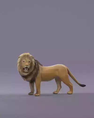 S00054 Lion Sculpture lowpoly