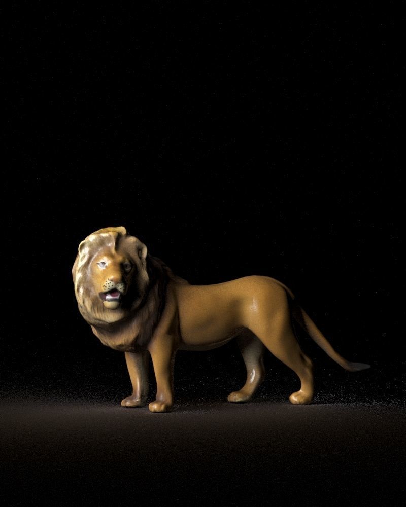 S00054 Lion Sculpture lowpoly Low-poly 3D model_6