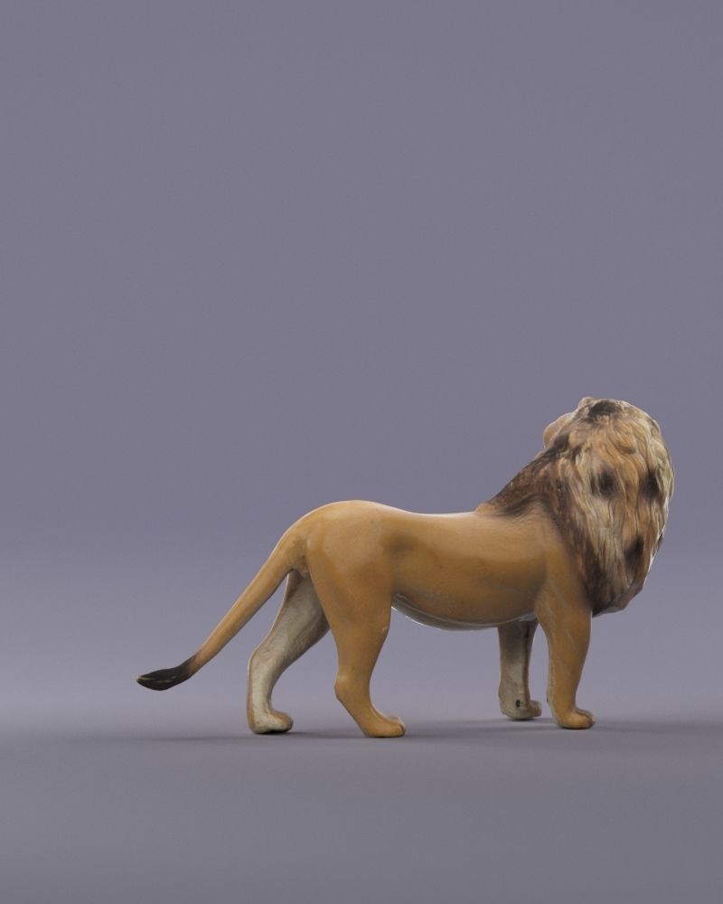 S00054 Lion Sculpture lowpoly Low-poly 3D model_3