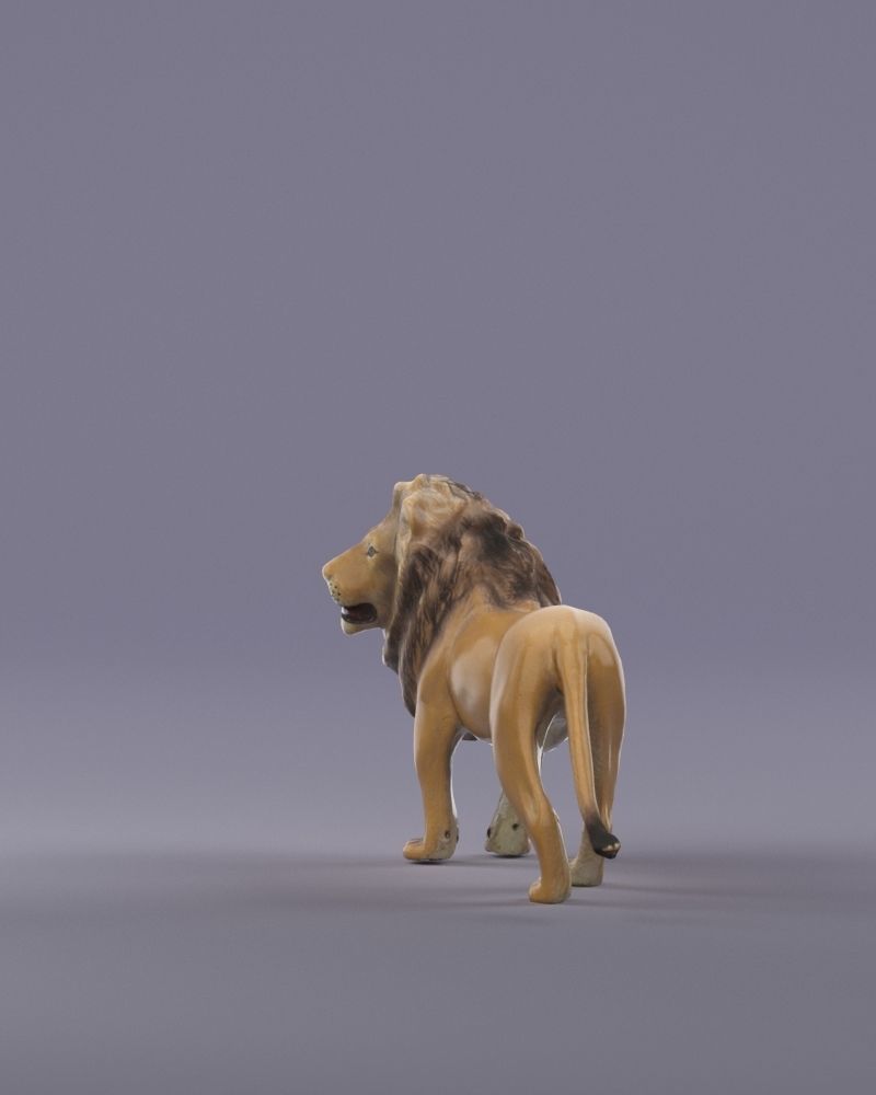 S00054 Lion Sculpture lowpoly Low-poly 3D model_4