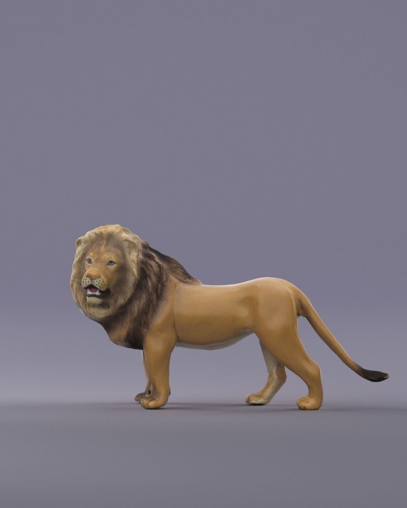 S00054 Lion Sculpture lowpoly Low-poly 3D model_5