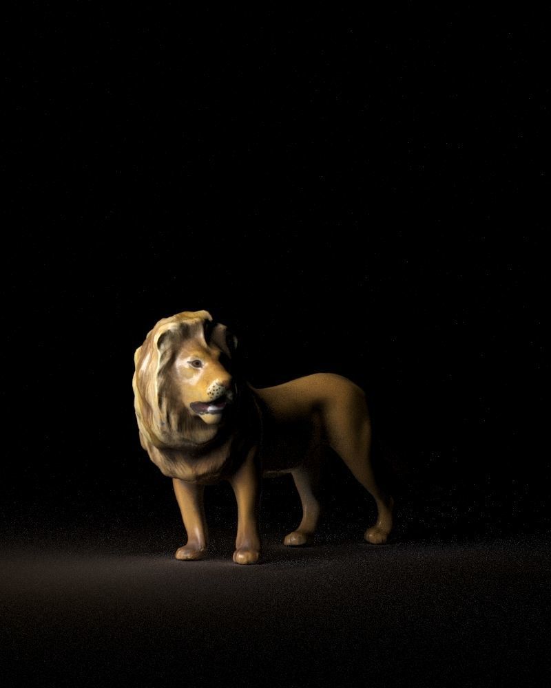 S00054 Lion Sculpture lowpoly Low-poly 3D model_7