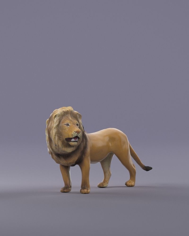 S00054 Lion Sculpture lowpoly Low-poly 3D model_1