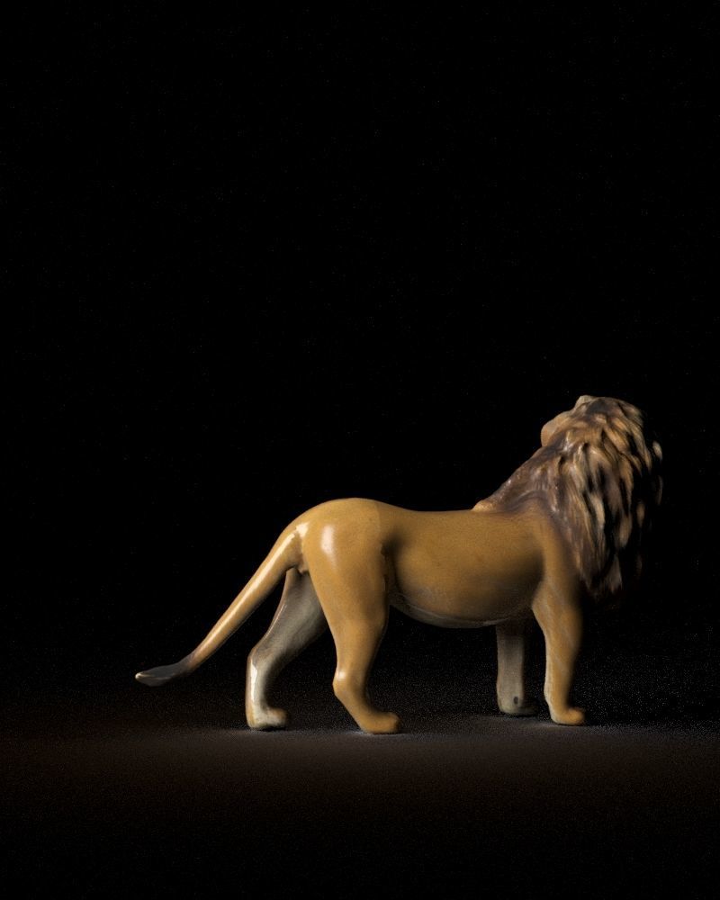 S00054 Lion Sculpture lowpoly Low-poly 3D model_9
