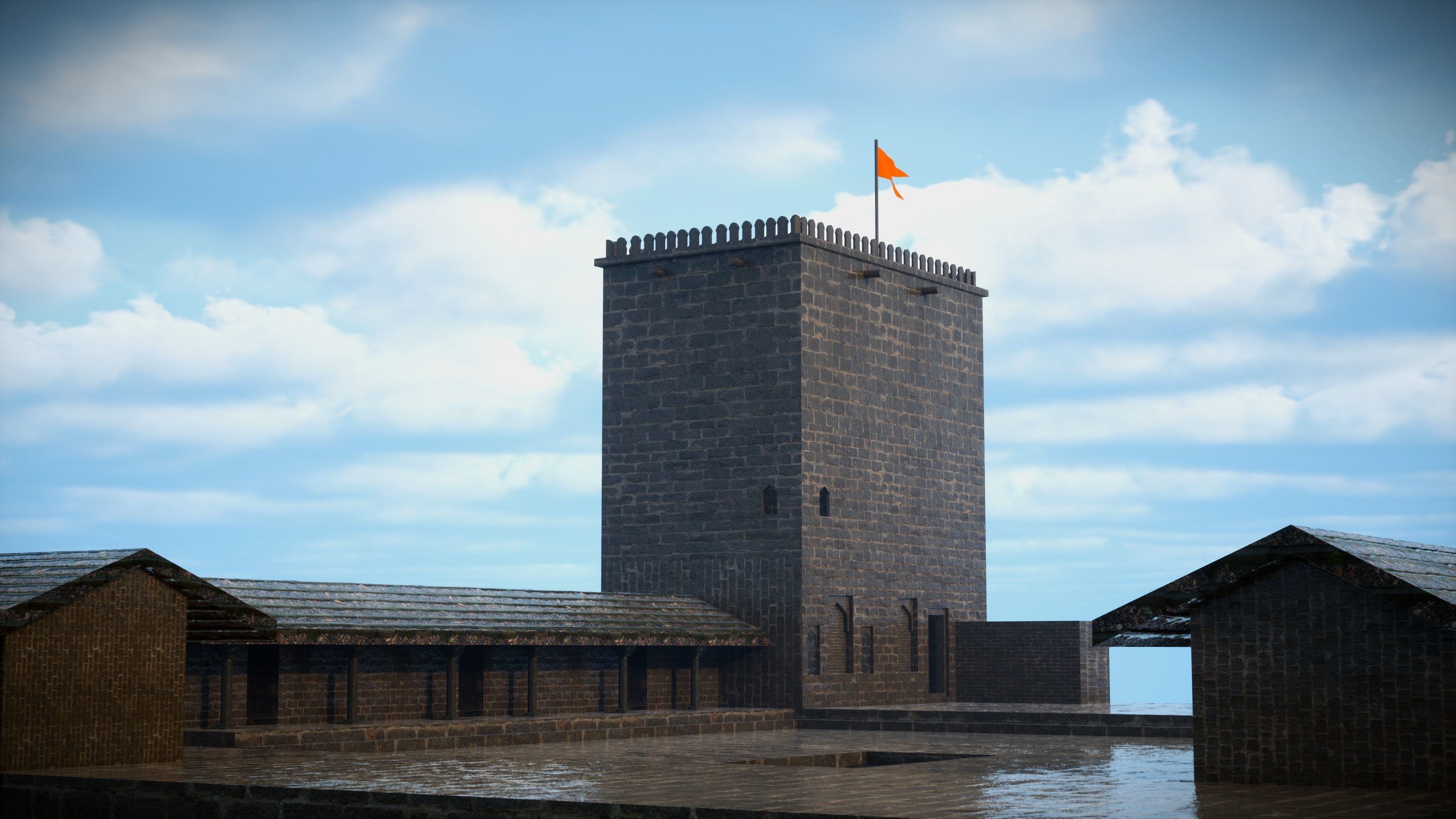 shivneri fort Low-poly 3D model_3