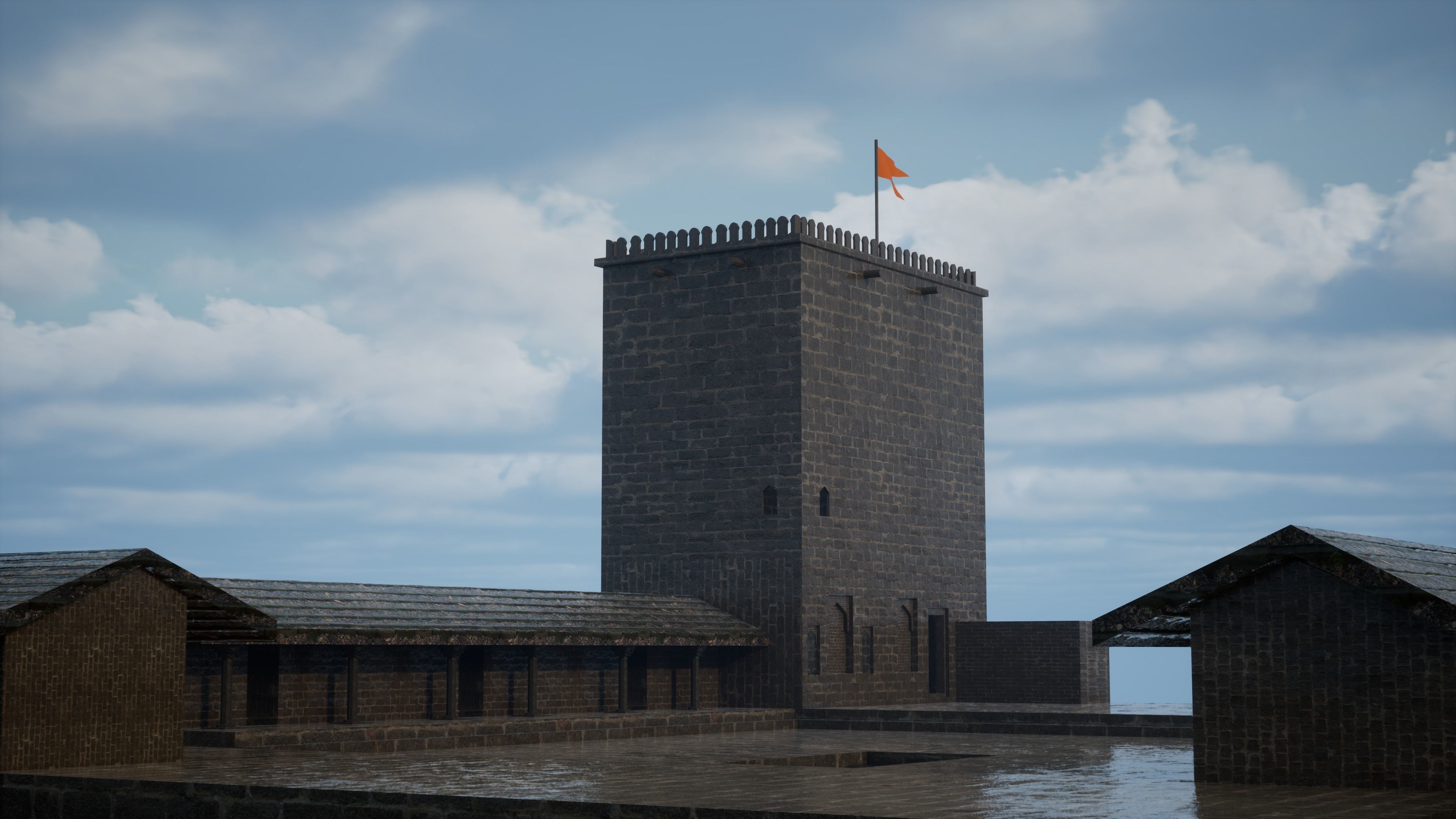 shivneri fort Low-poly 3D model_5