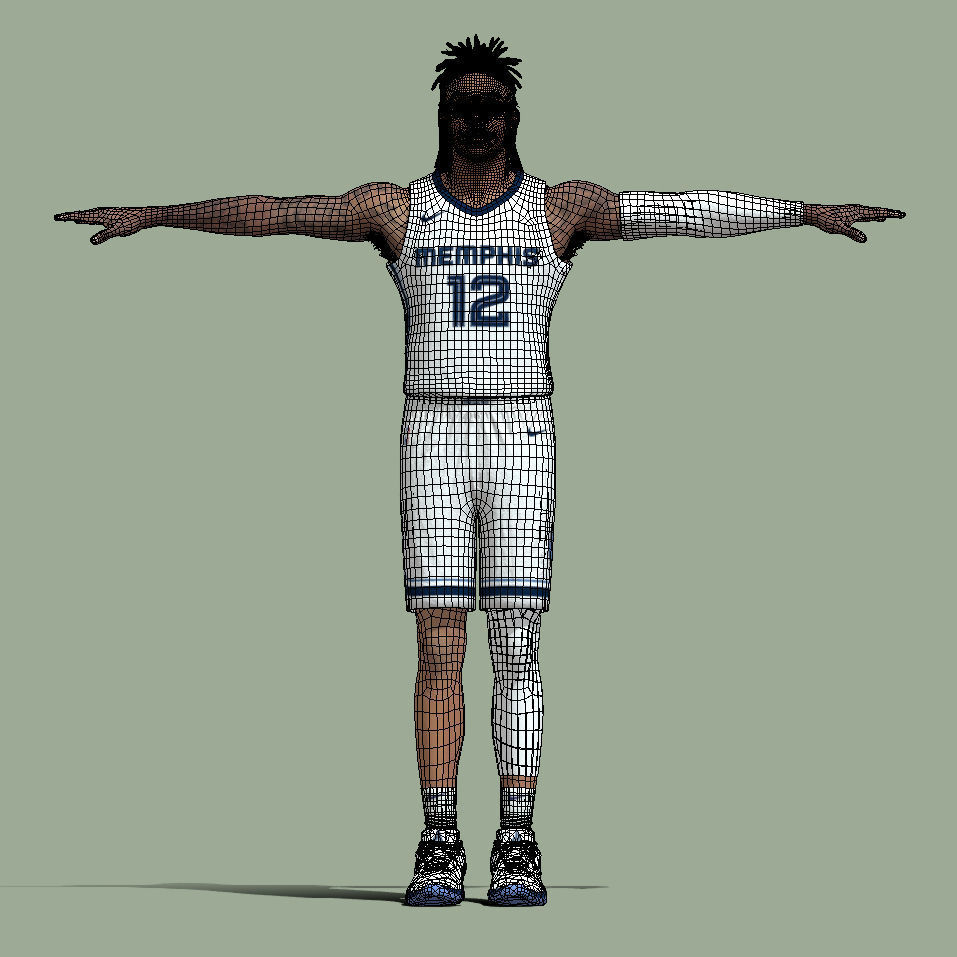 T-Pose rigged Ja Morant Memphis Grizzlies 3D model_6