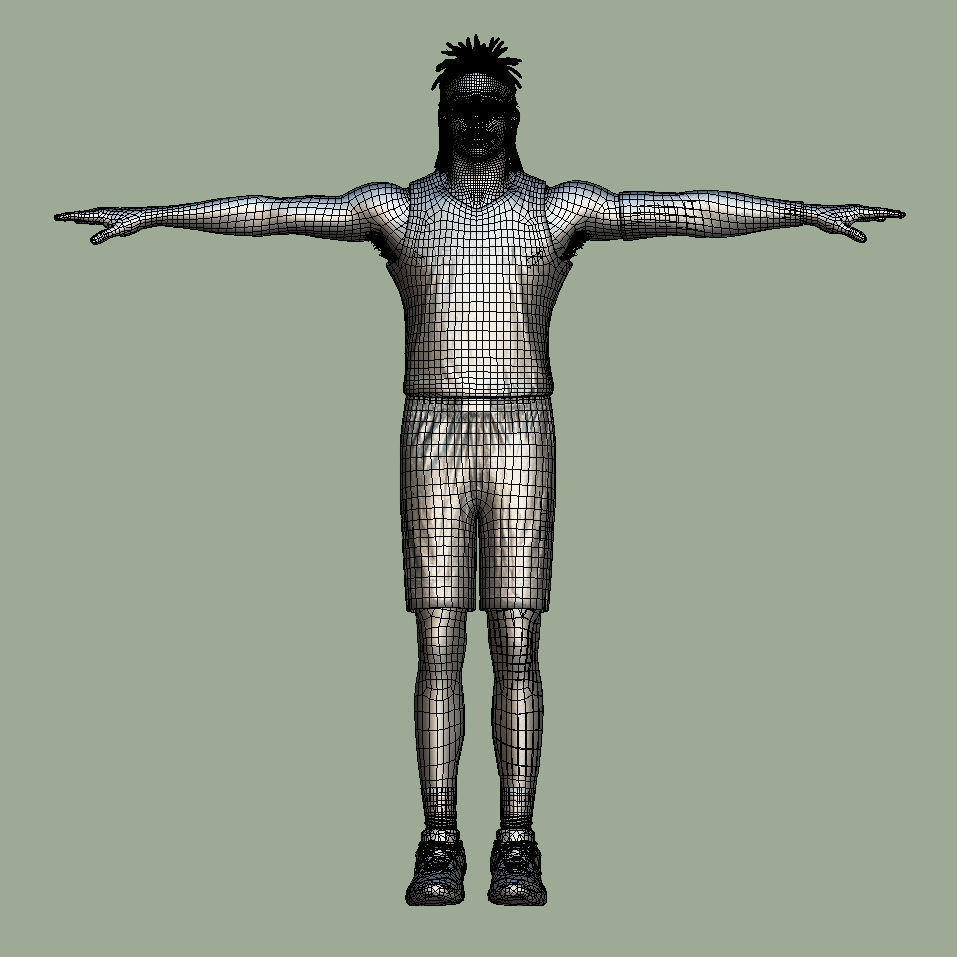 T-Pose rigged Ja Morant Memphis Grizzlies 3D model_5