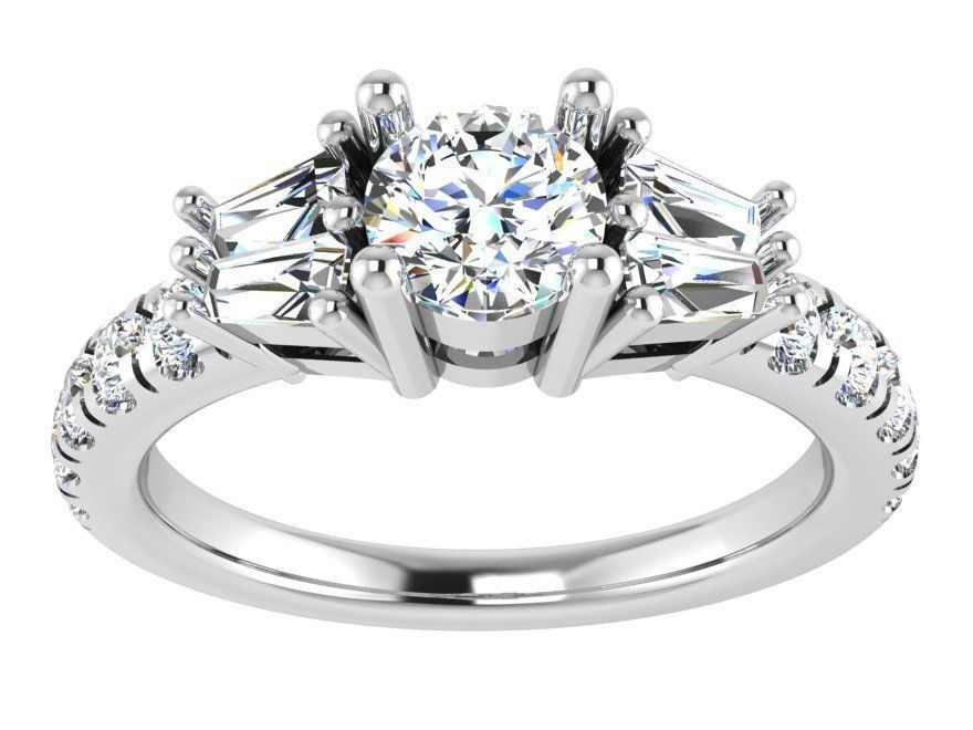 3 Stone Basket Setting Ring 3034 3D print model_2