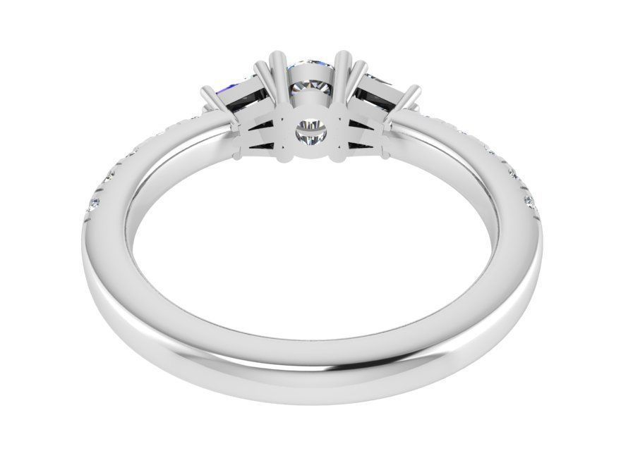 3 Stone Basket Setting Ring 3034 3D print model_3