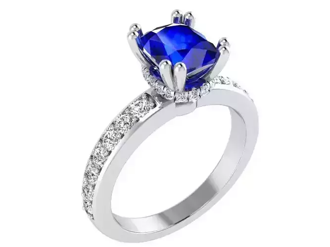 Cushion Sapphire Ring 3035