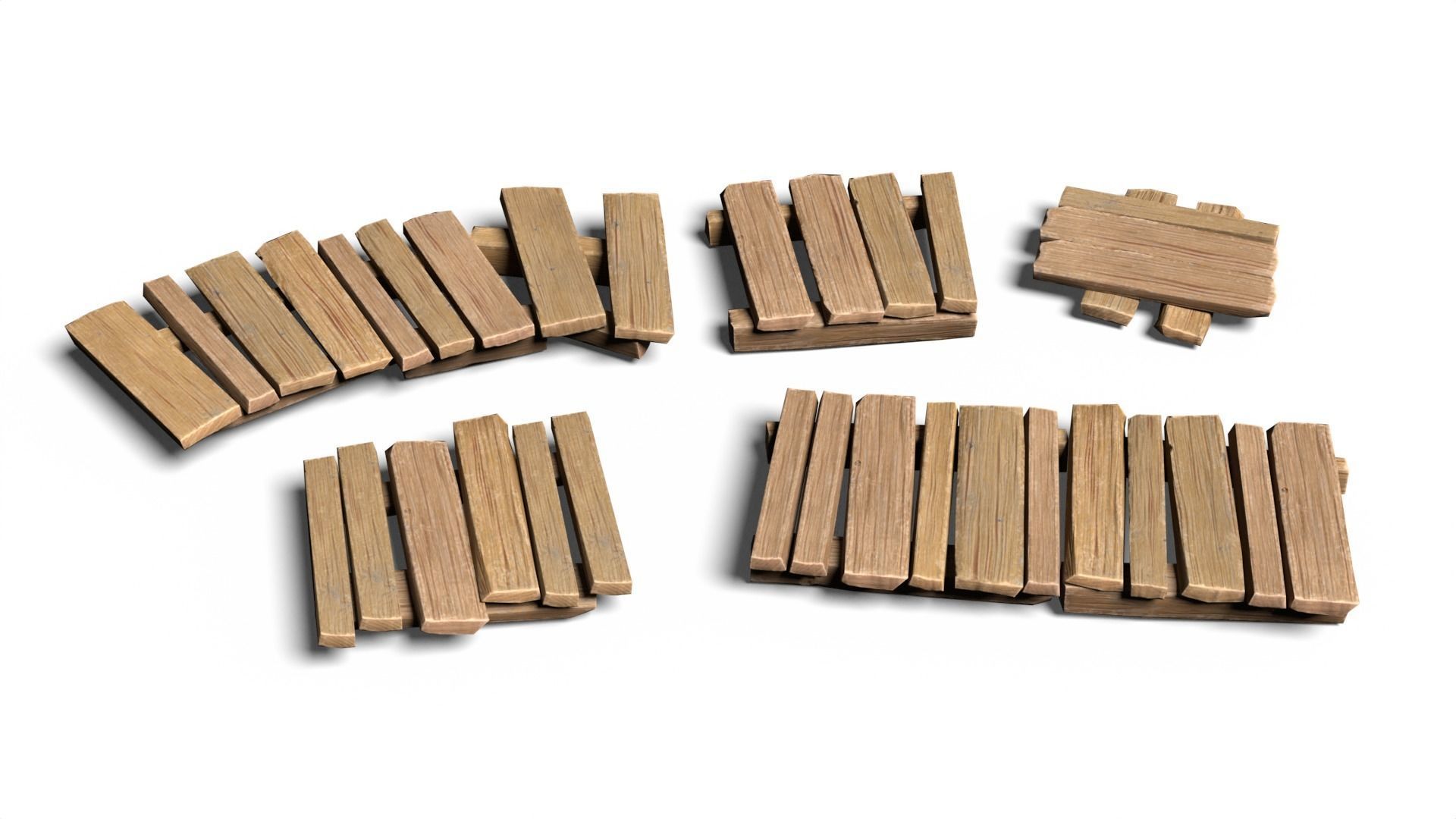 65 Lowpoly Wooden Game Assets - 240225 Low-poly 3D model_11