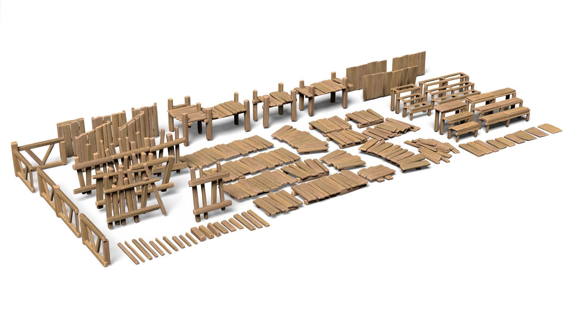 65 Lowpoly Wooden Game Assets - 240225 Low-poly 3D model_2