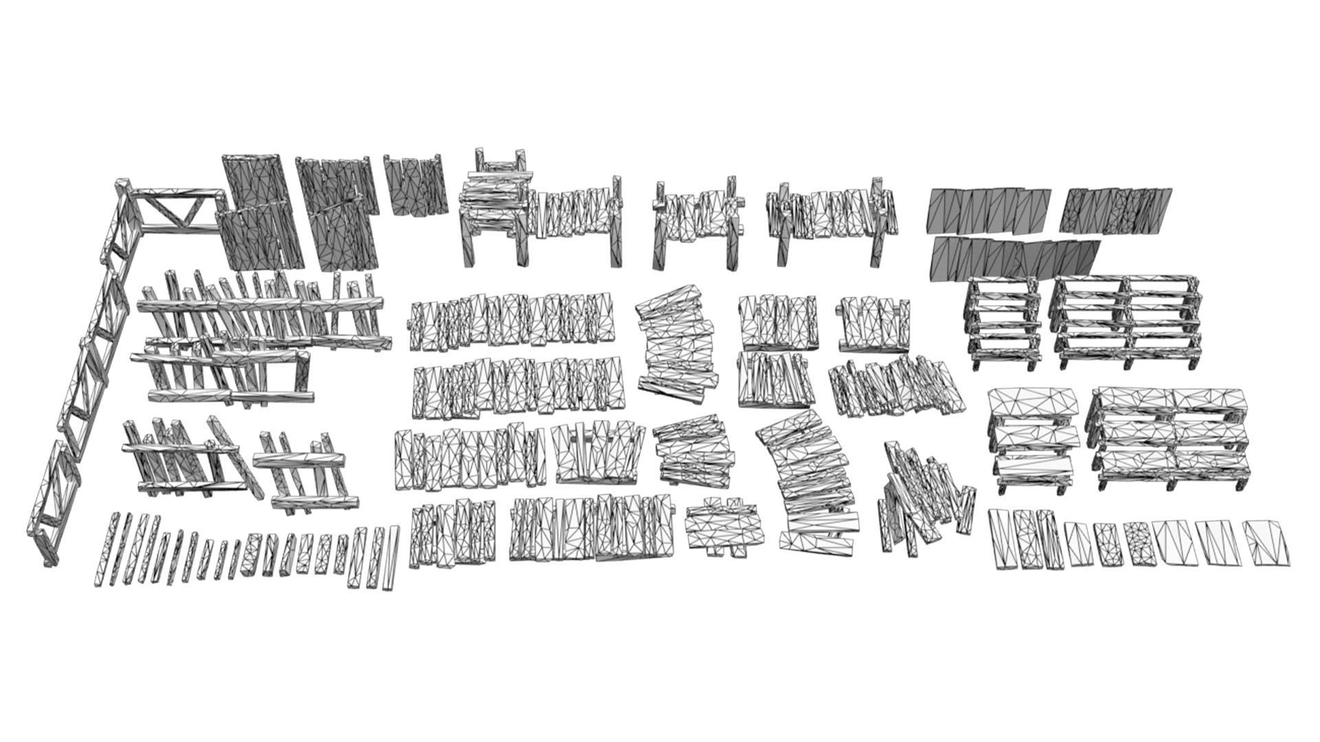 65 Lowpoly Wooden Game Assets - 240225 Low-poly 3D model_17