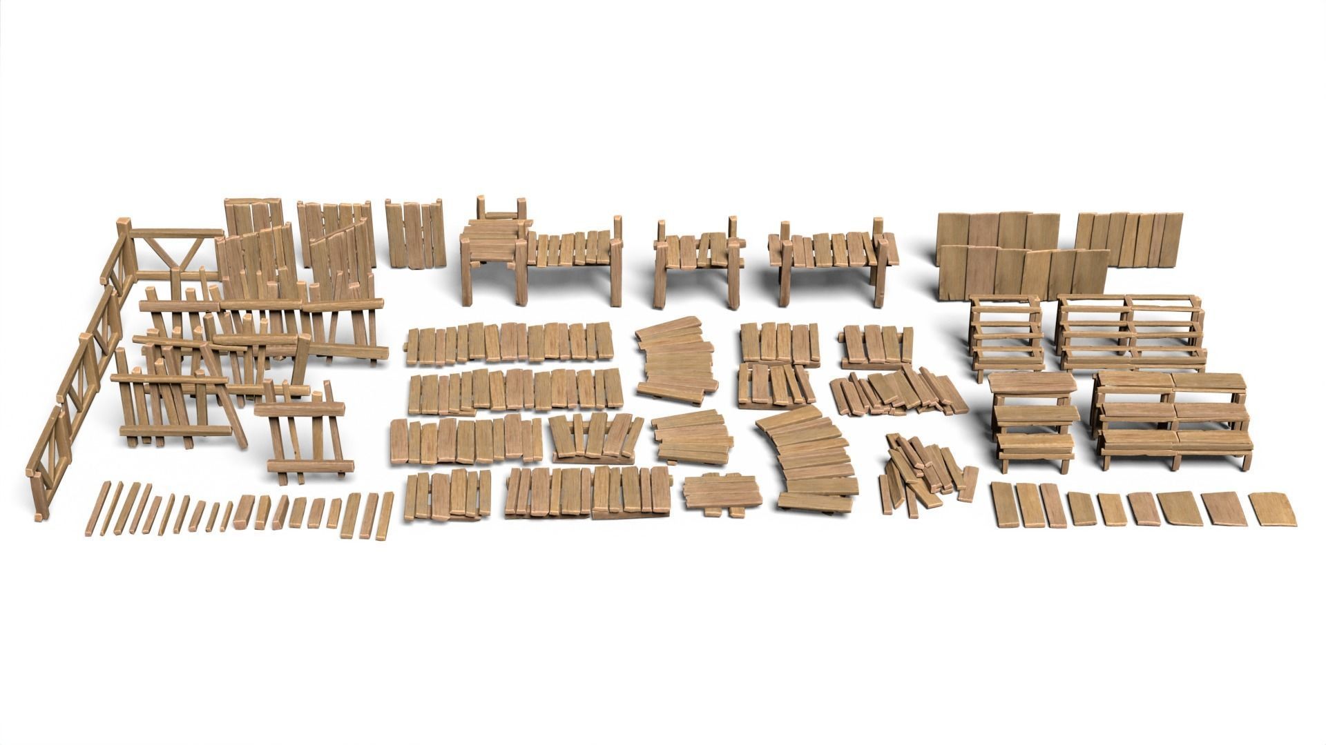 65 Lowpoly Wooden Game Assets - 240225 Low-poly 3D model_1