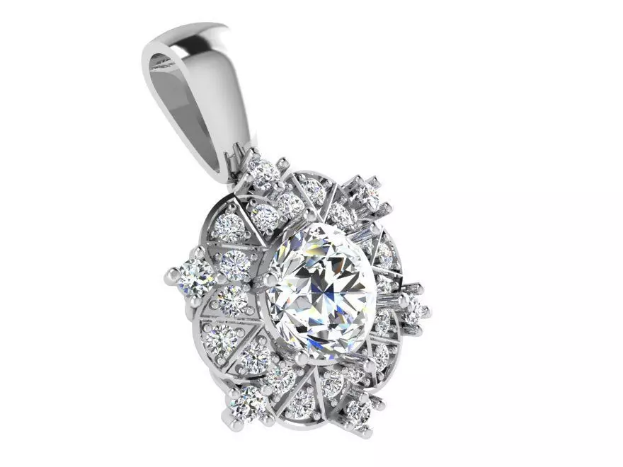 Flower Diamond Pendant 3039 3D print model