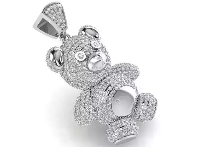 Teddy Bear Pave Pendant 3040 3D print model