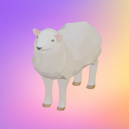 low poly sheep Low-poly 3D model