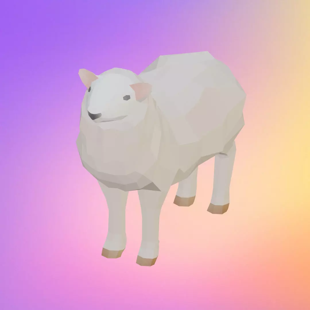 low poly sheep Low-poly 3D model_0