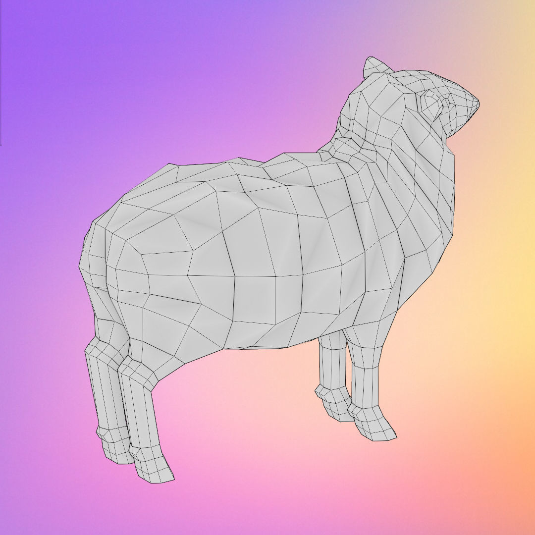 low poly sheep Low-poly 3D model_8