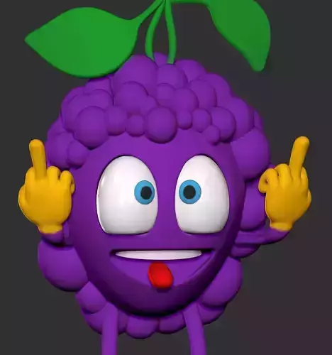 grape with middle finger
