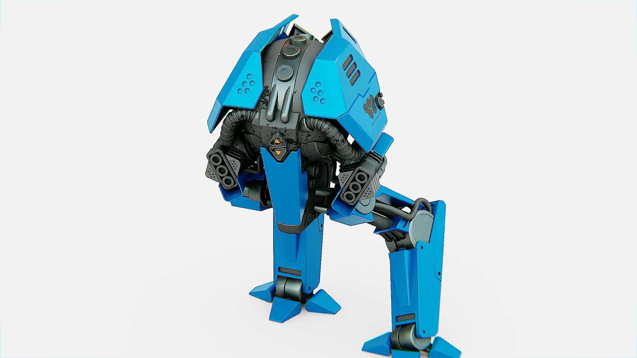 COMBAT DROID  FOVOS X Rigged for Unreal Engine - Unity - MIXAMO 3D model_22