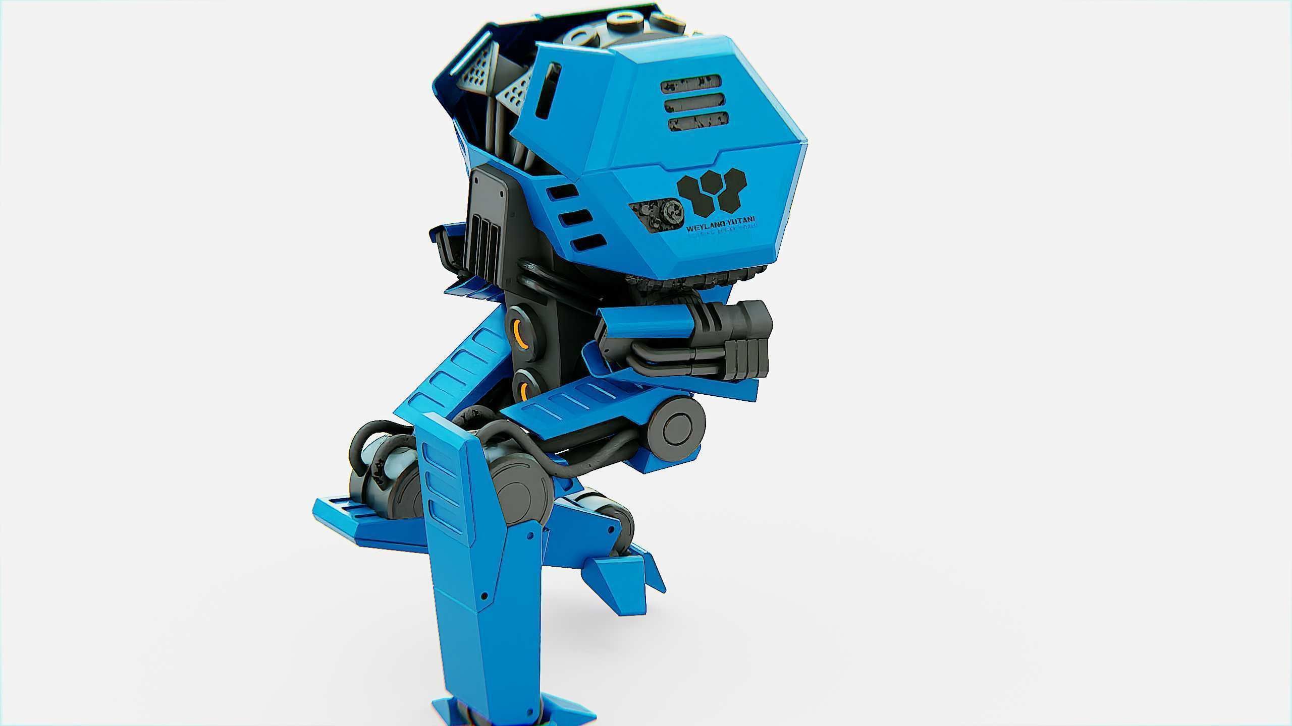 COMBAT DROID  FOVOS X Rigged for Unreal Engine - Unity - MIXAMO 3D model_30