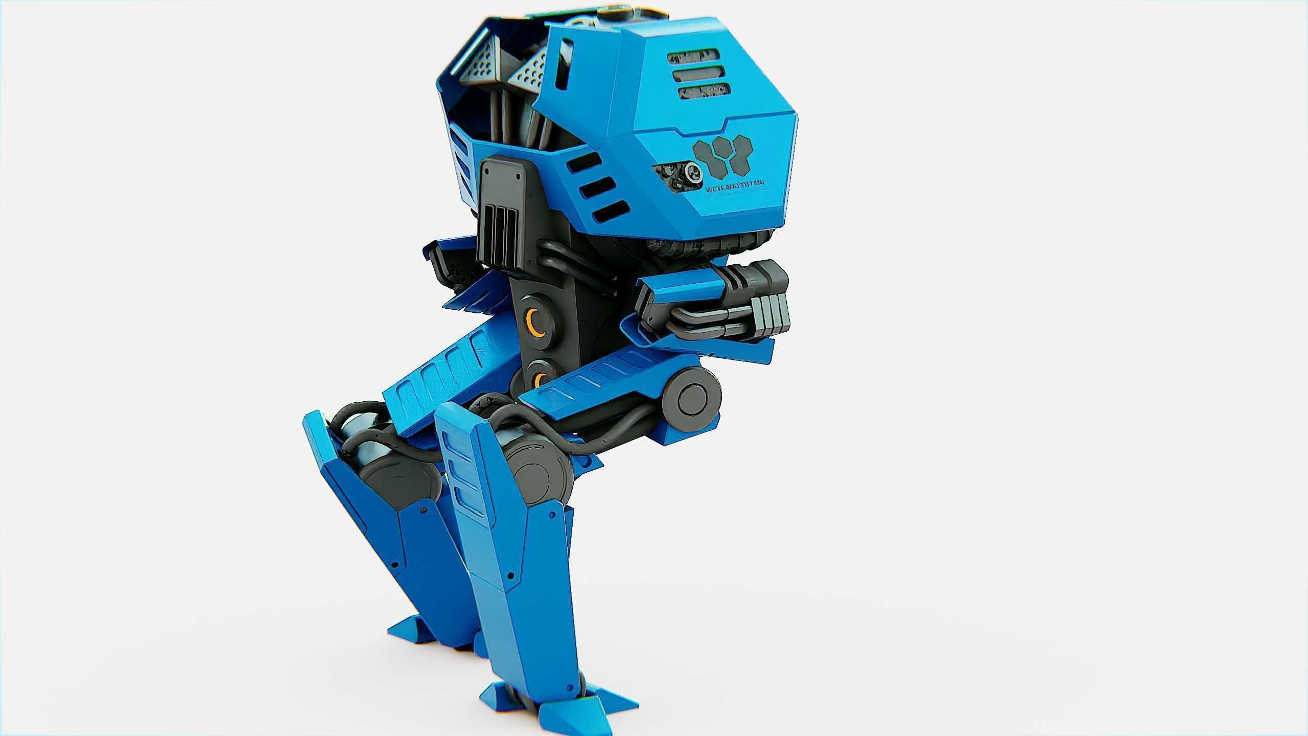 COMBAT DROID  FOVOS X Rigged for Unreal Engine - Unity - MIXAMO 3D model_7