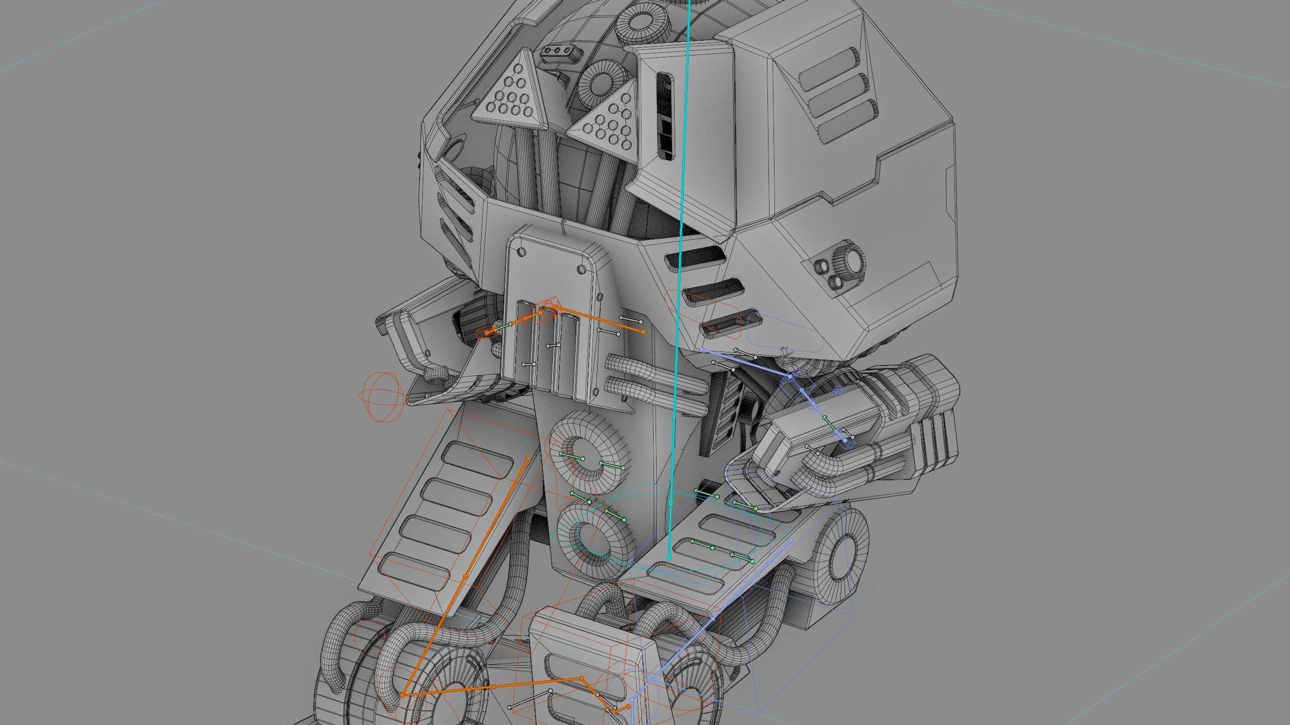COMBAT DROID  FOVOS X Rigged for Unreal Engine - Unity - MIXAMO 3D model_42