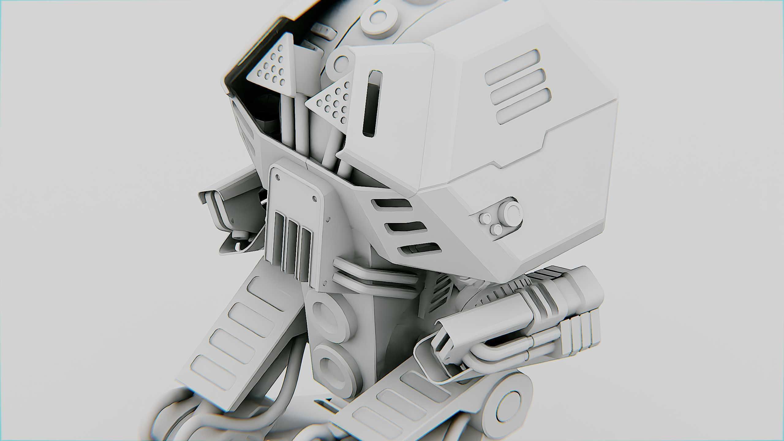 COMBAT DROID  FOVOS X Rigged for Unreal Engine - Unity - MIXAMO 3D model_34