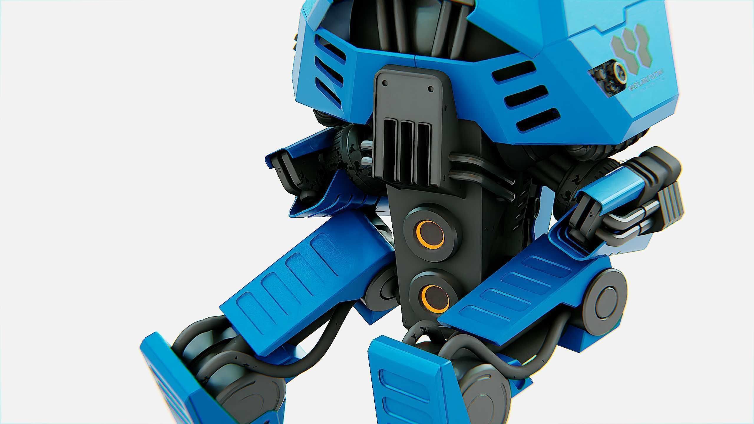 COMBAT DROID  FOVOS X Rigged for Unreal Engine - Unity - MIXAMO 3D model_19