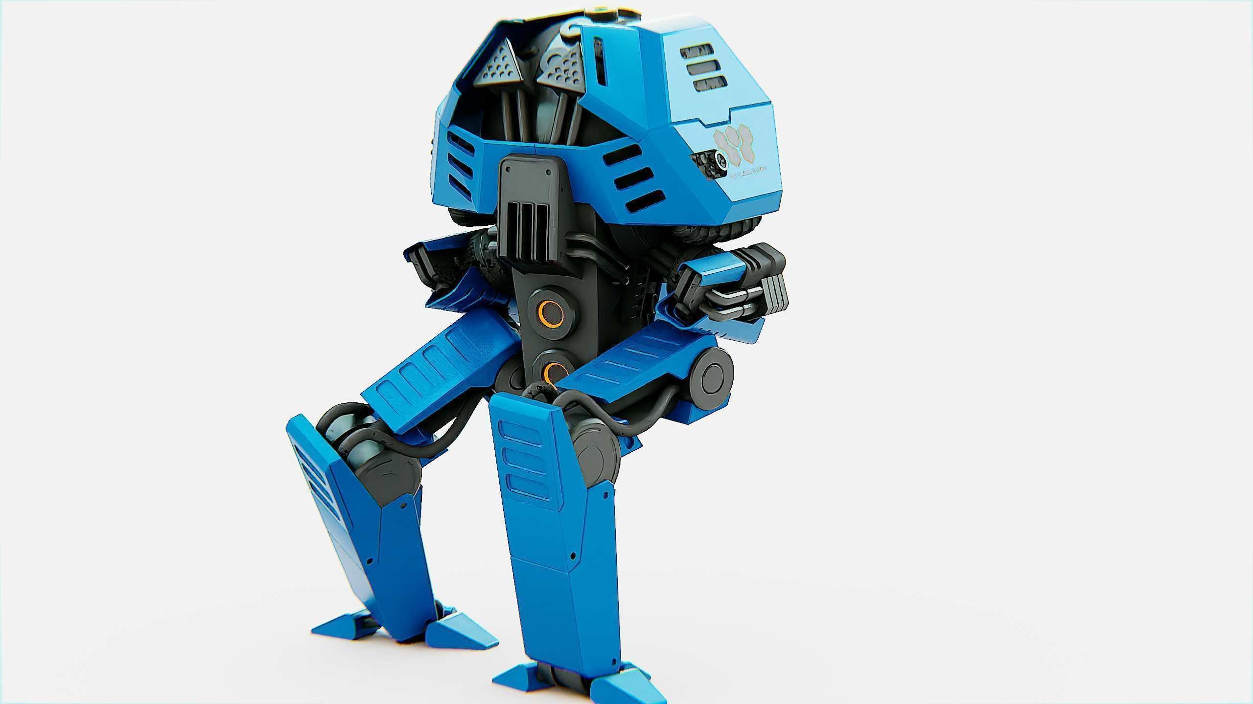 COMBAT DROID  FOVOS X Rigged for Unreal Engine - Unity - MIXAMO 3D model_8