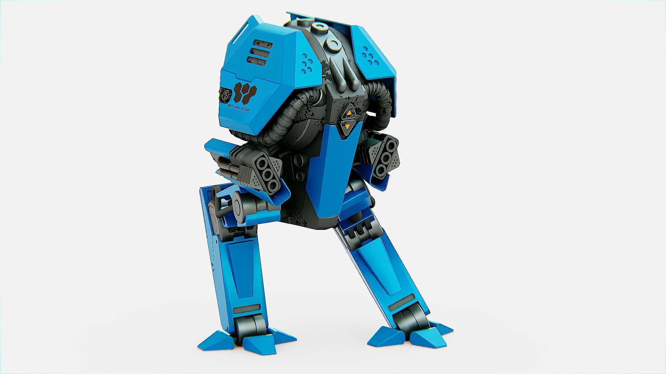 COMBAT DROID  FOVOS X Rigged for Unreal Engine - Unity - MIXAMO 3D model_2