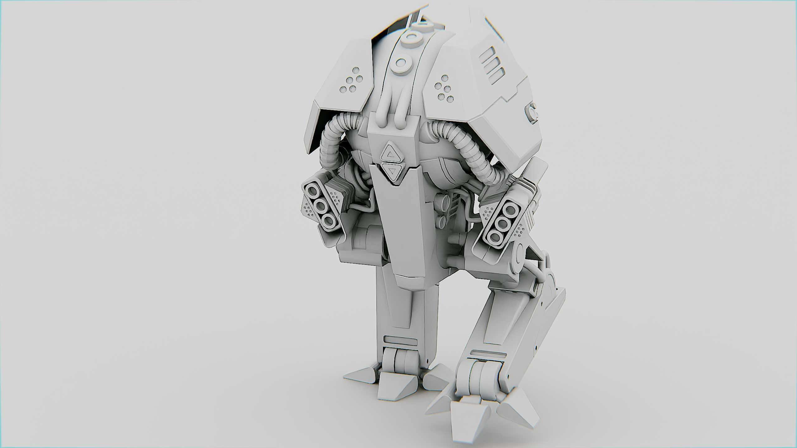 COMBAT DROID  FOVOS X Rigged for Unreal Engine - Unity - MIXAMO 3D model_32