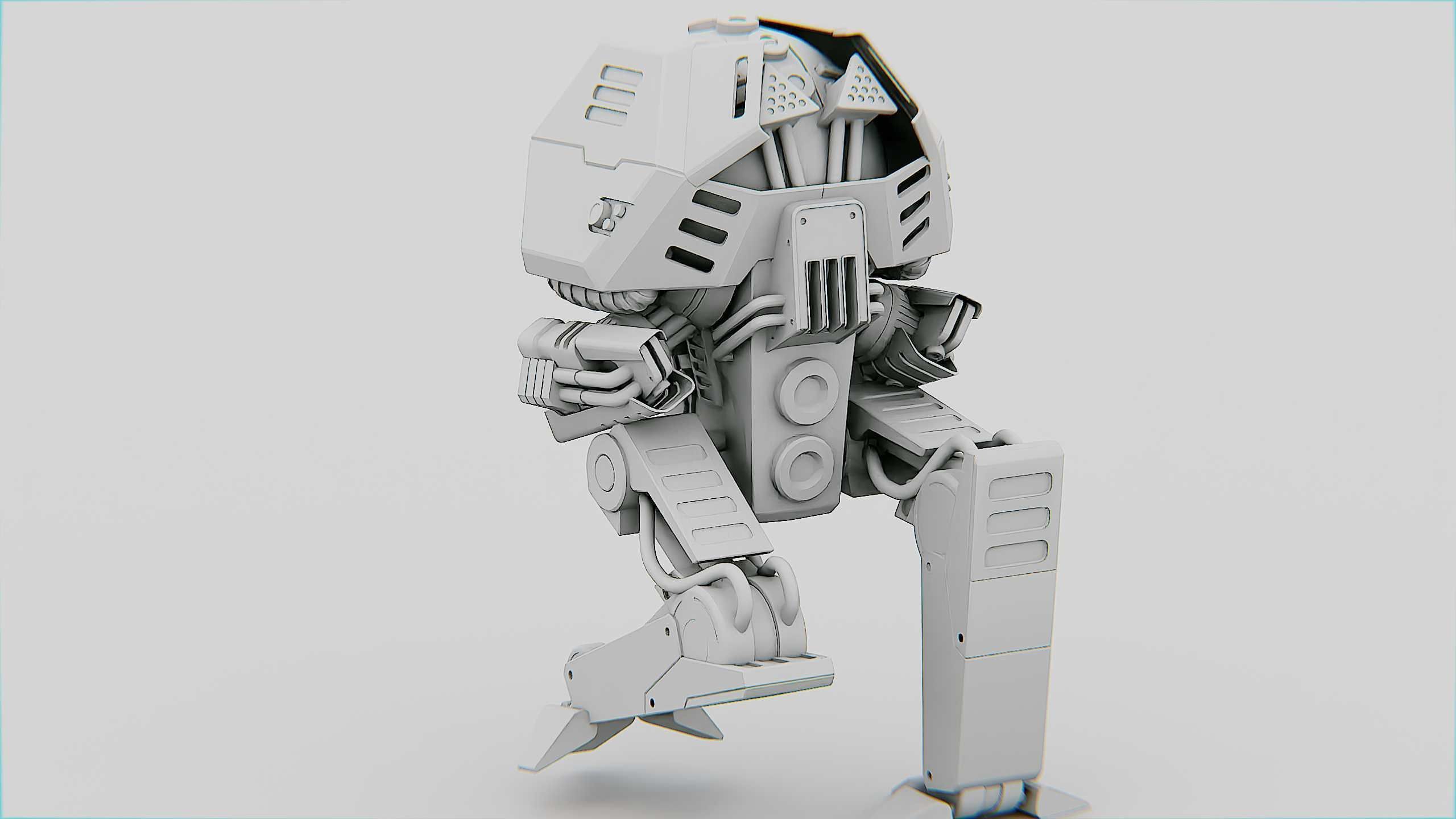 COMBAT DROID  FOVOS X Rigged for Unreal Engine - Unity - MIXAMO 3D model_33
