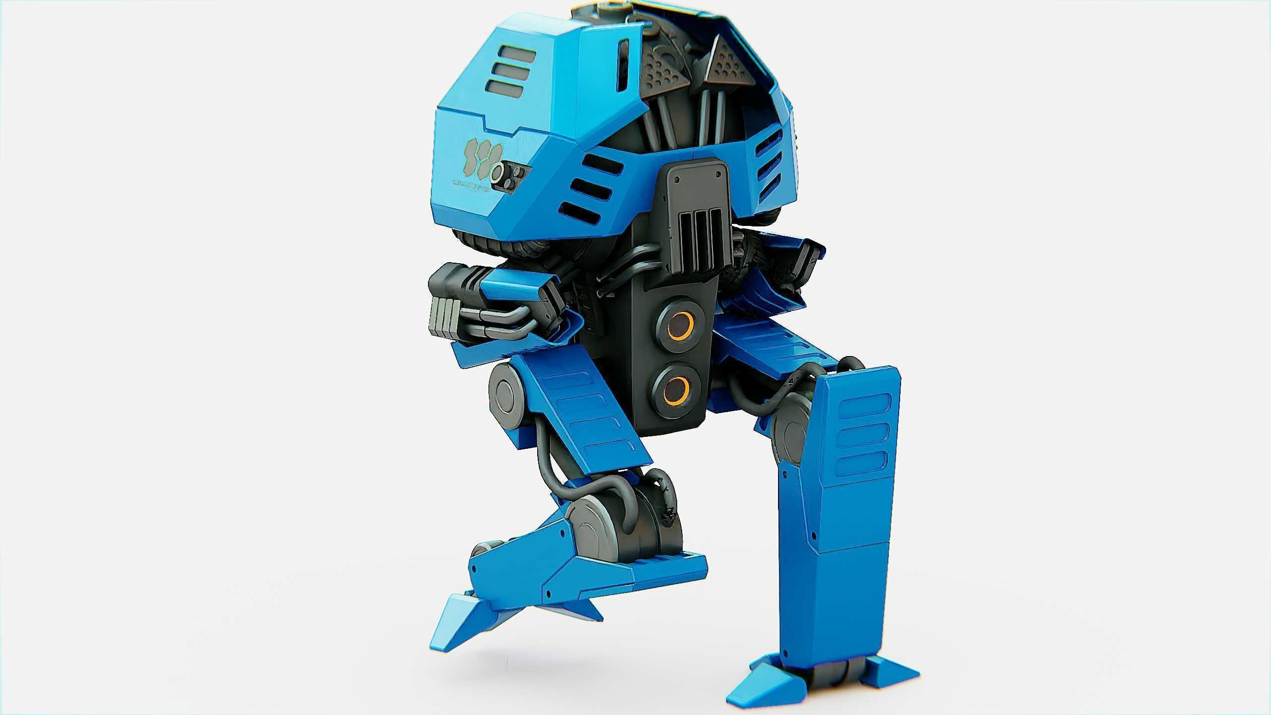 COMBAT DROID  FOVOS X Rigged for Unreal Engine - Unity - MIXAMO 3D model_29