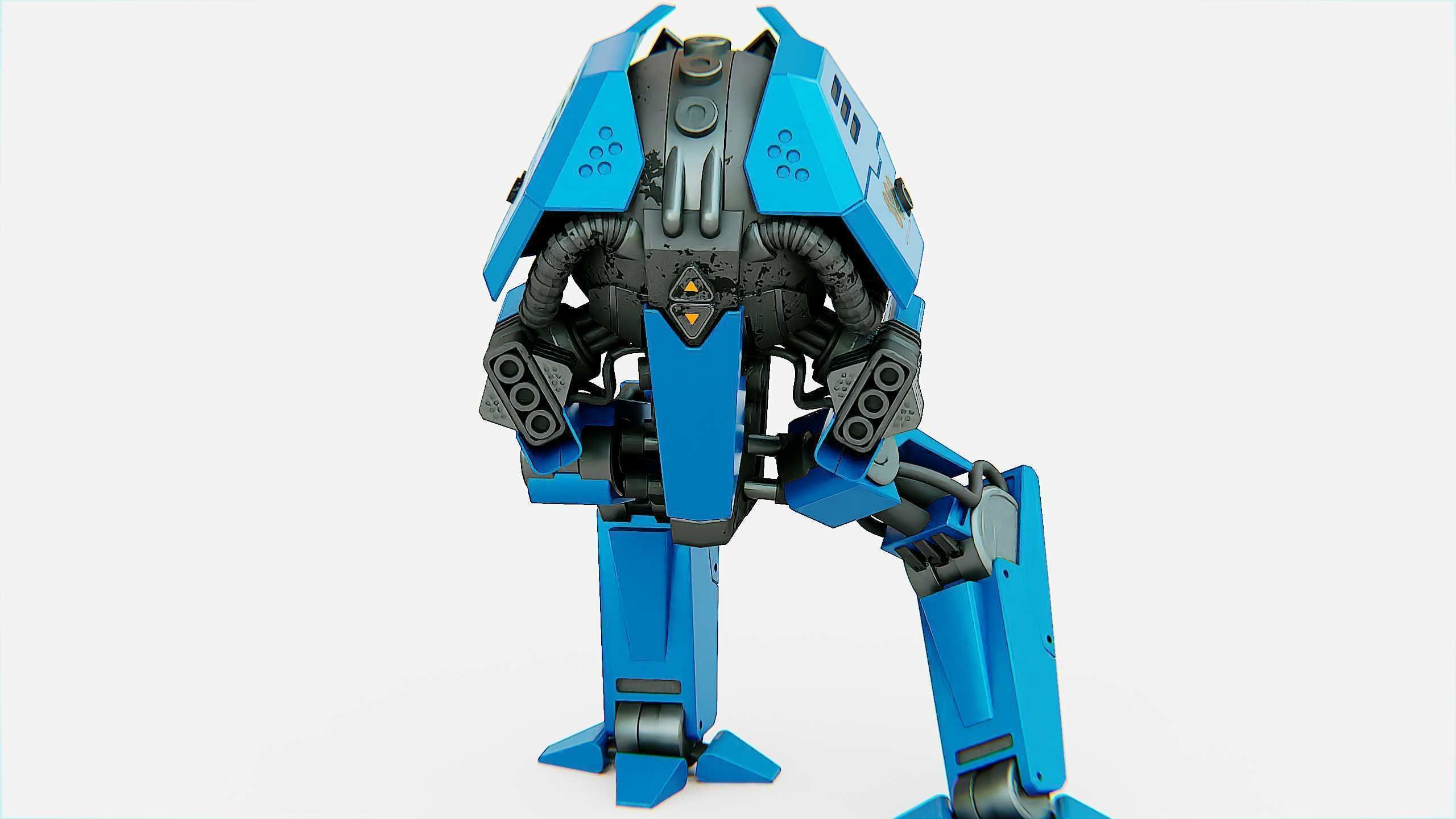 COMBAT DROID  FOVOS X Rigged for Unreal Engine - Unity - MIXAMO 3D model_17