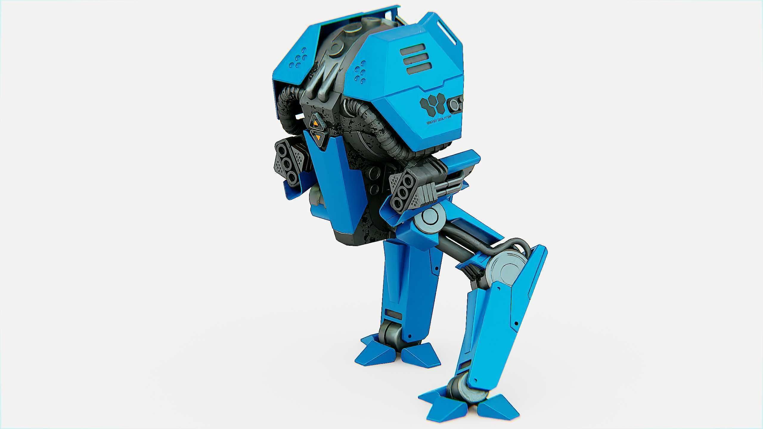 COMBAT DROID  FOVOS X Rigged for Unreal Engine - Unity - MIXAMO 3D model_15