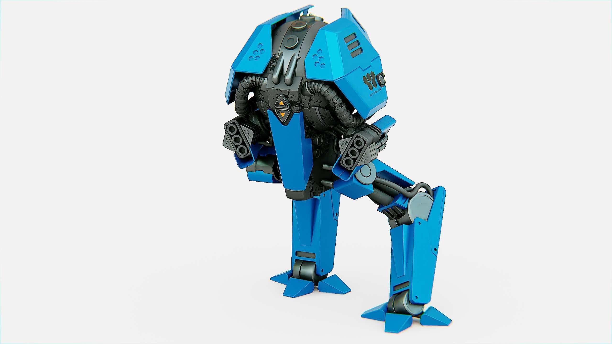 COMBAT DROID  FOVOS X Rigged for Unreal Engine - Unity - MIXAMO 3D model_16