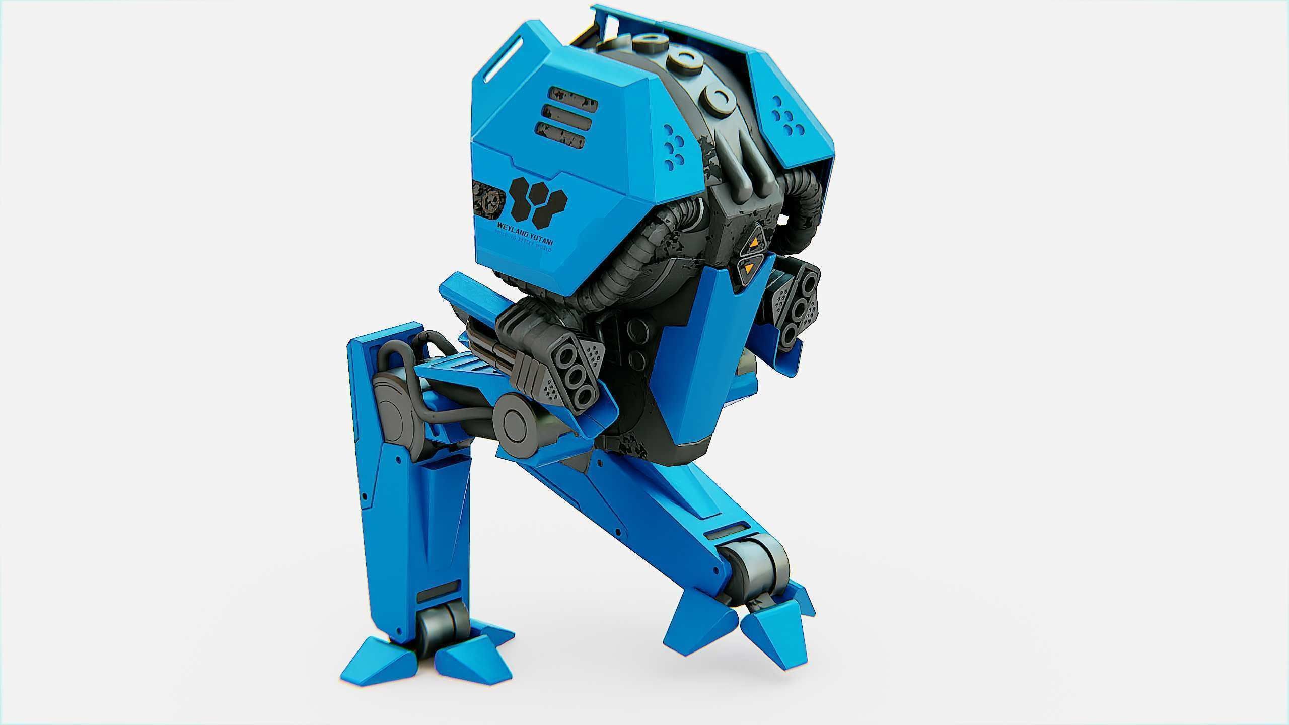 COMBAT DROID  FOVOS X Rigged for Unreal Engine - Unity - MIXAMO 3D model_31